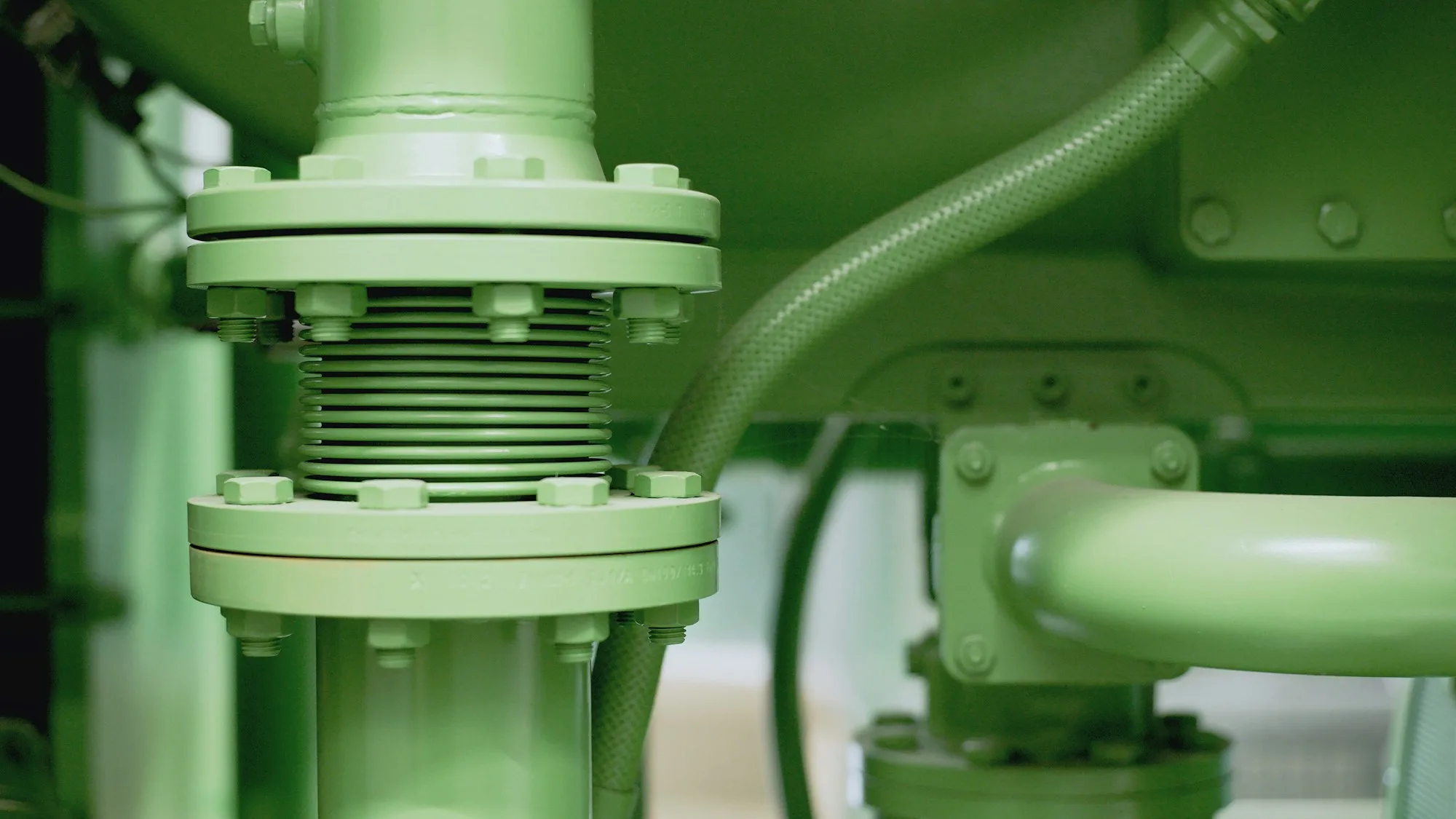 A close view of industrial process machinery